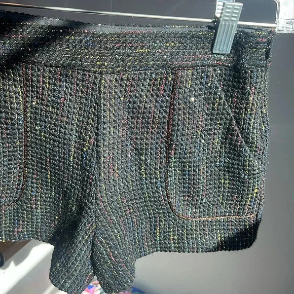 Zara girls 9 / 10 black multicolor metallic thread wool blend knit shorts 140cm - Picture 3 of 9